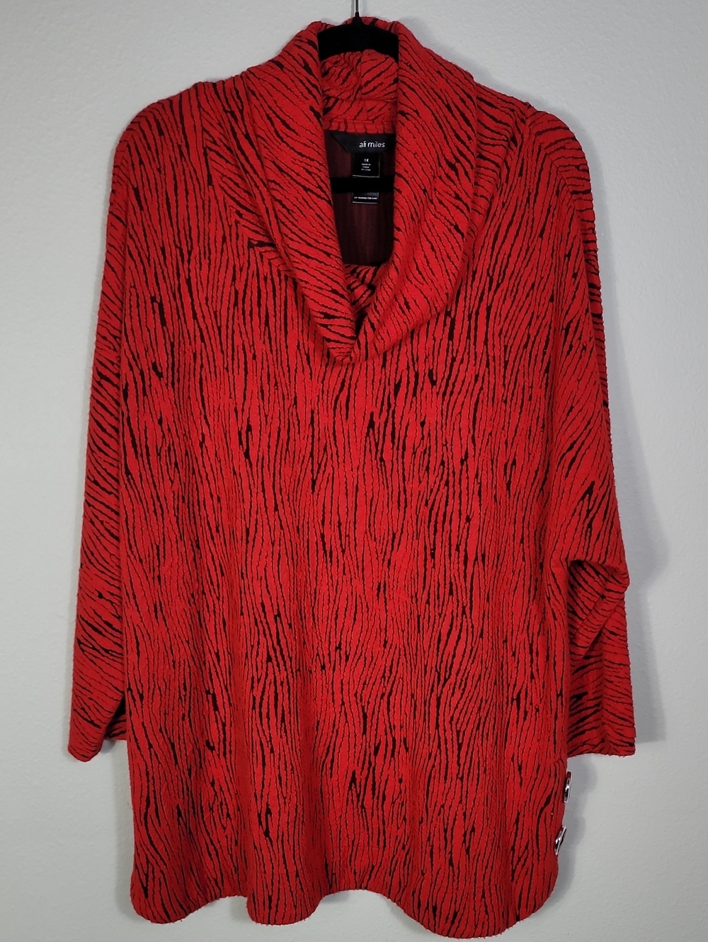 Ali Miles Textured Cowl Neck Sweater Size 1X Wearable Art